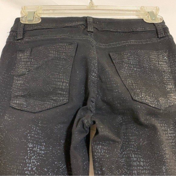 GJG Skinny black pants with shiny snake print size 1 - Picture 7 of 8
